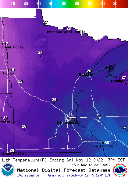 A chilly Saturday, with a passing flurry possible 