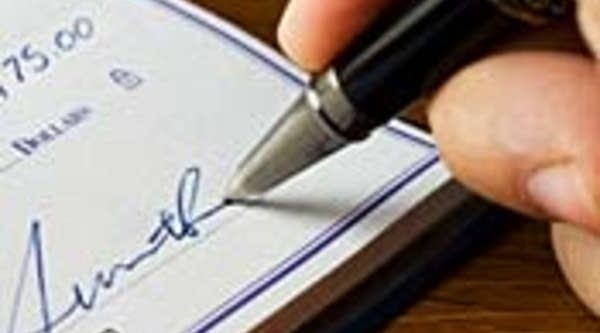 Signing a check