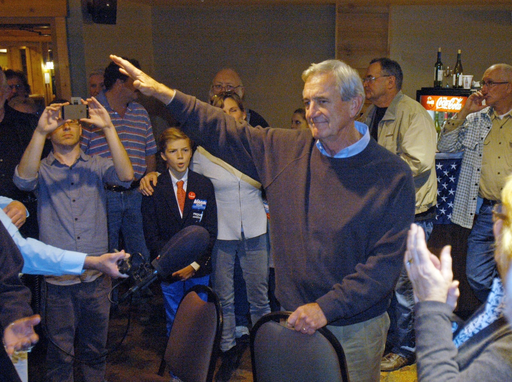 Rep. Rick Nolan addresses supporters.