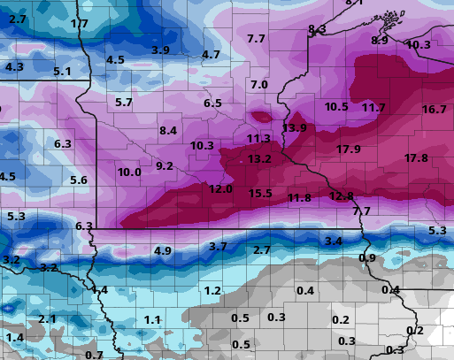 European ECMWF model snowfall output