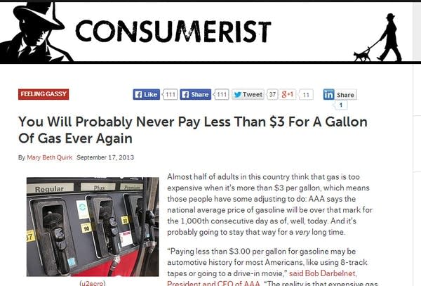 Never say ‘never’ when predicting gasoline prices