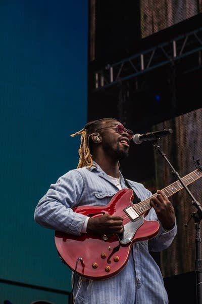 Eric Burton performs at Farm Aid 40.
