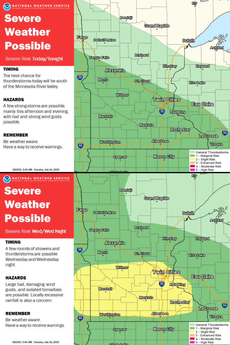 Possible severe weather on July 16 across Minnesota