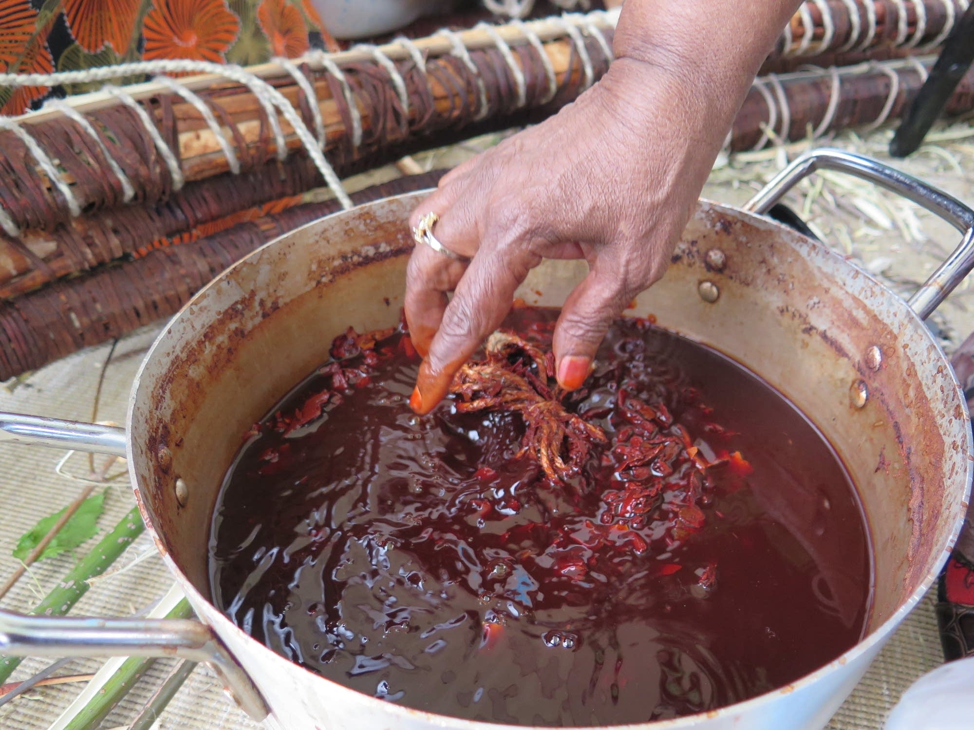 A mix of Acacia bark and water