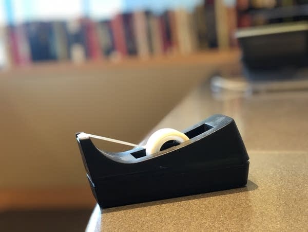 Morning show studio tape dispenser