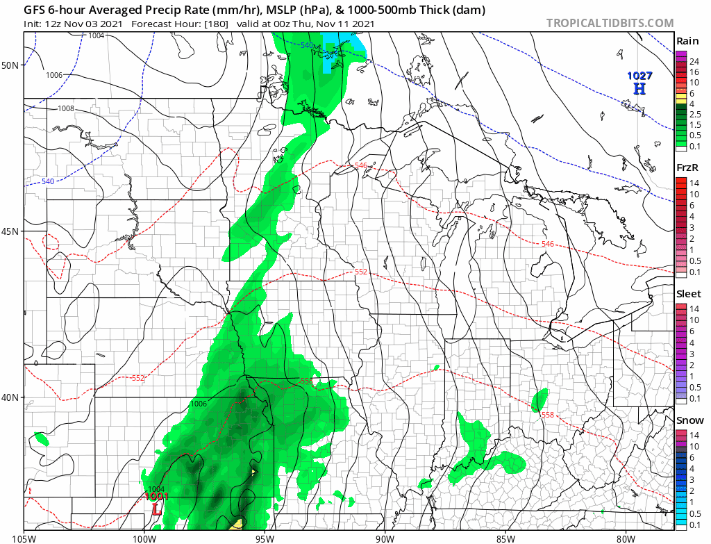 NOAA GFS model Thursday and Friday