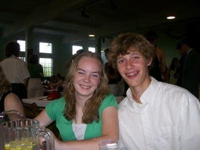 Two people at a table