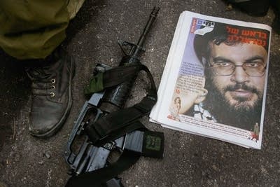 Israeli newspaper photo of Sheikh Hassan Nasralla