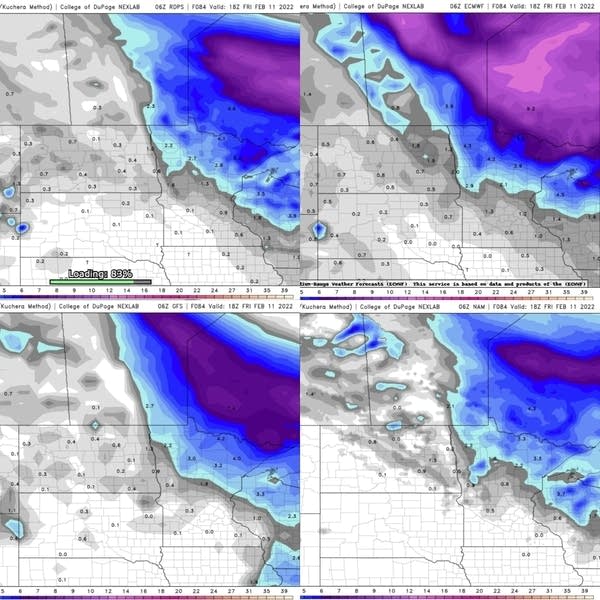 Snowfall Thursday into Friday scenarios