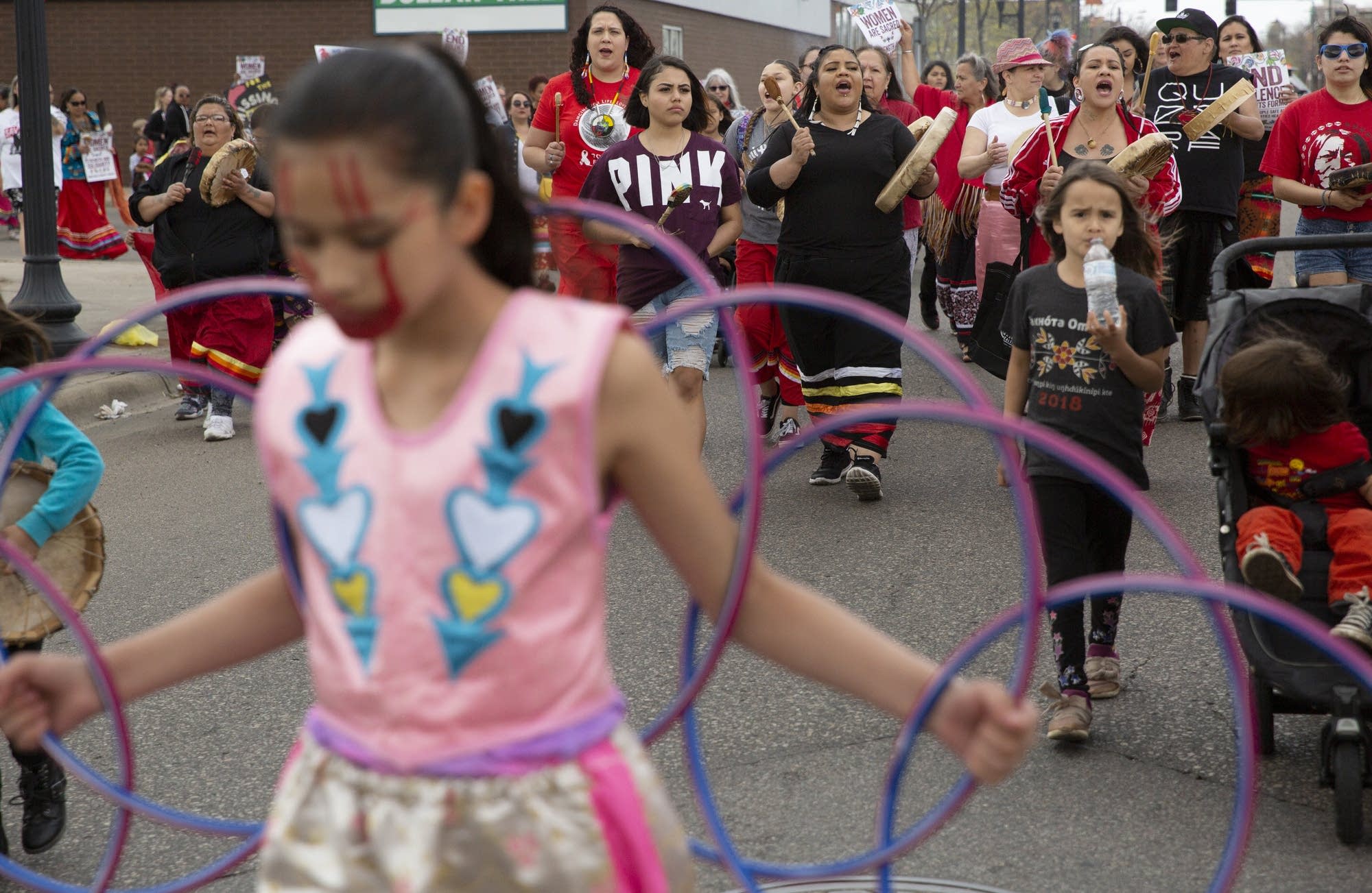 Around 100 people marched took part in the Indigenous Women's March.