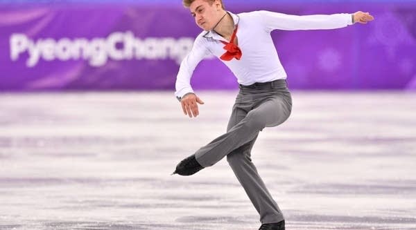 Italy's Matteo Rizzo competes in the men's single skating short program of the figure skating event during the Pyeongchang 2018 Winter Olympic Games.