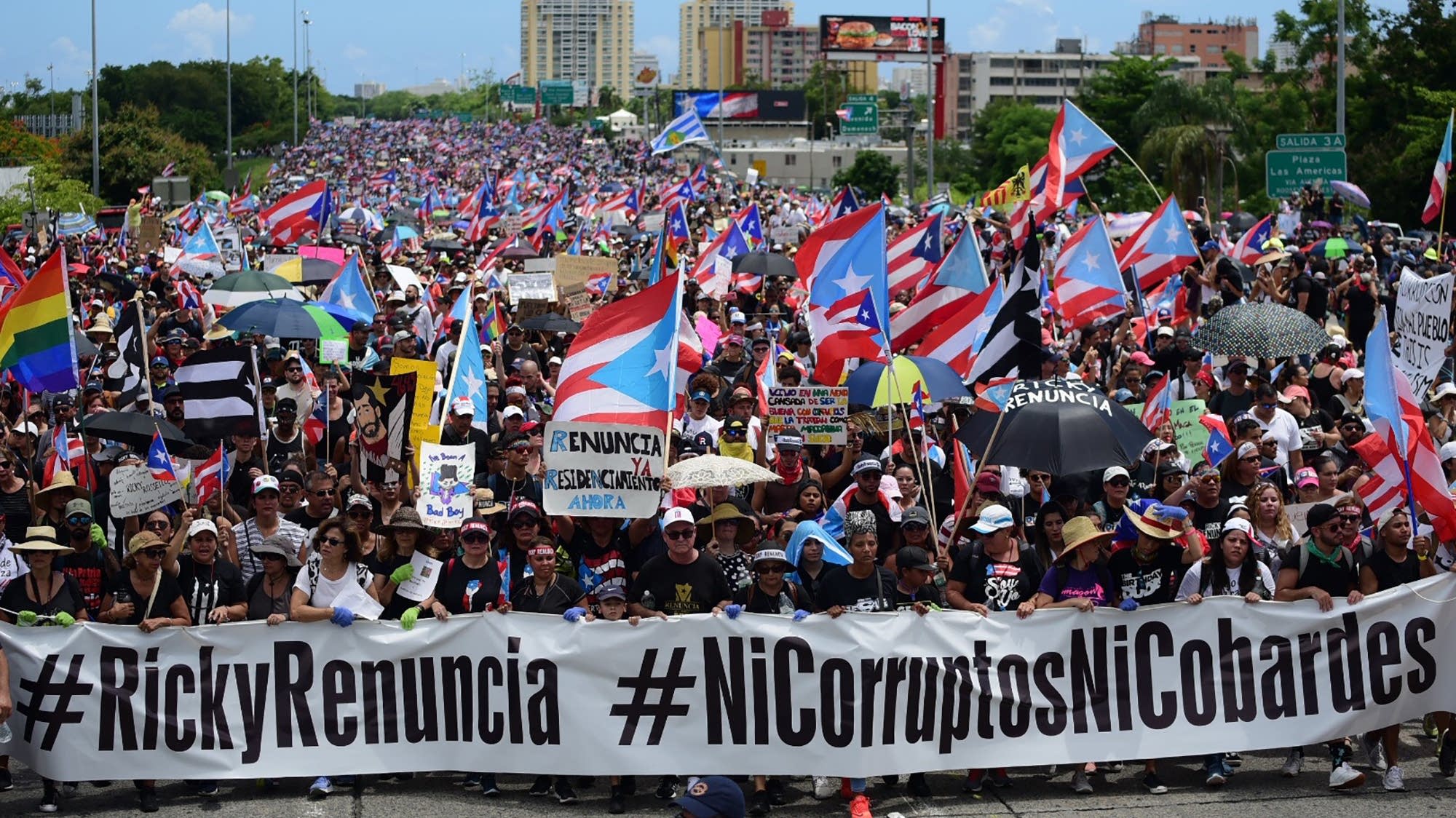 Tens of thousands of Puerto Ricans demand governor resign | MPR News