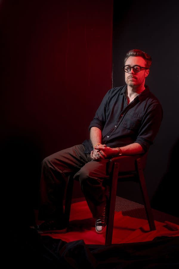jeremy messersmith released his latest album, 'Fox/Coyote,' on April 1, 2026. He was photographed at Minnesota Public Radio on June 17, 2026.