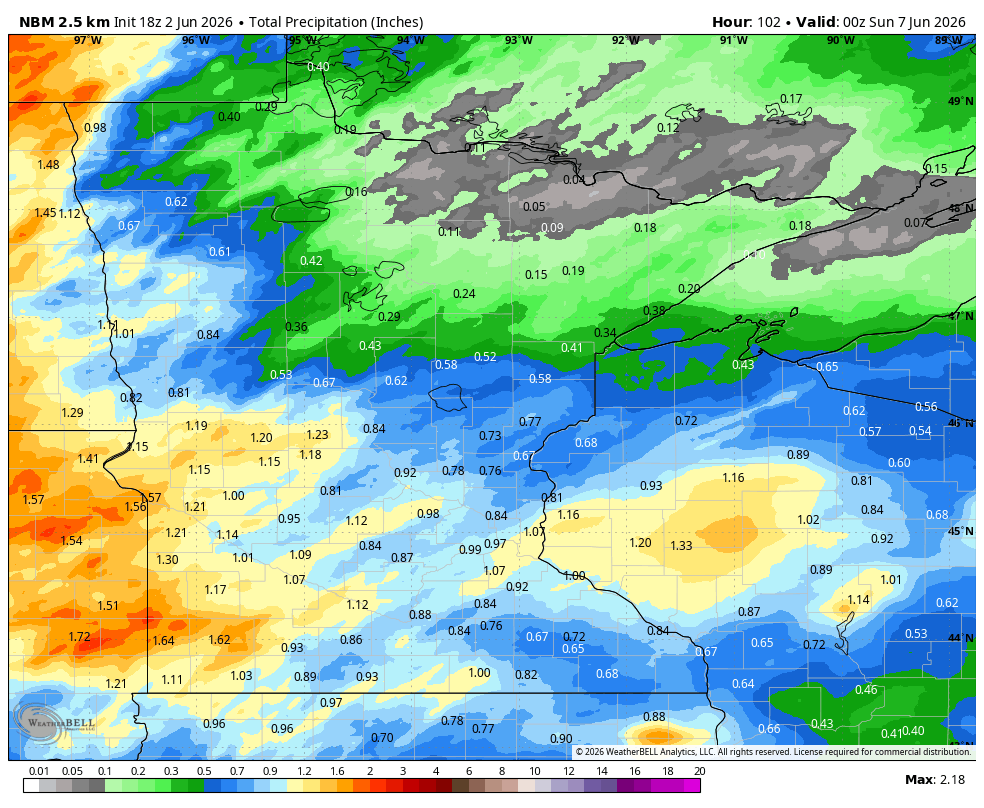 decent rain for many this next system