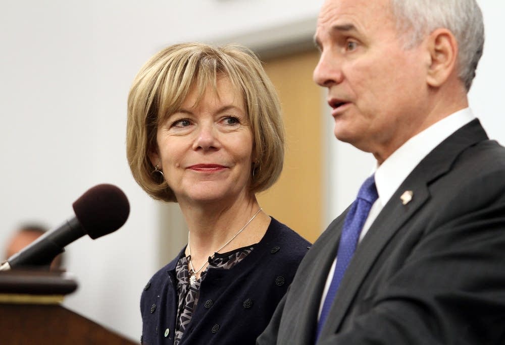 Lt. Gov.-elect Tina Smith listens to Dayton