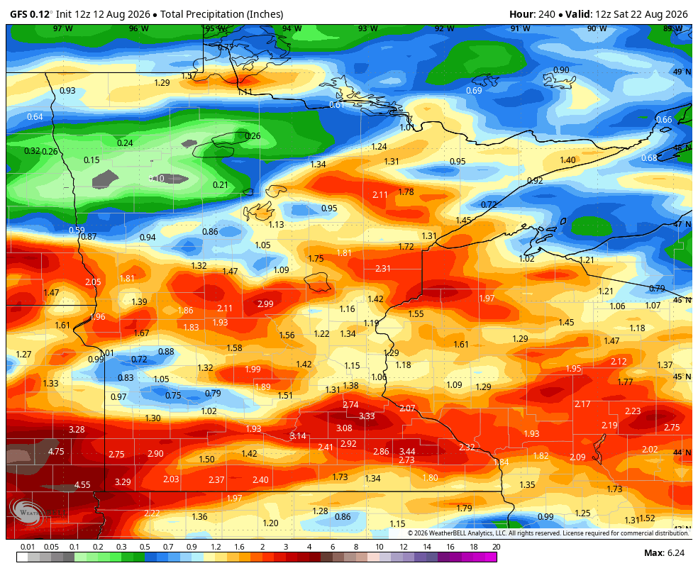 Cumulative rain