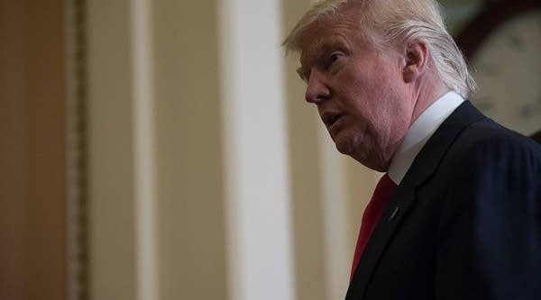 U.S. President-elect Donald Trump leaves a meeting with Senate Majority Leader Mitch McConnell at the Capitol in Washington, D.C., on Thursday.