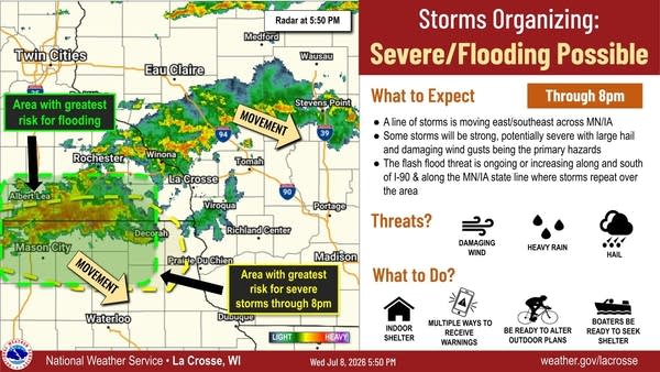 severe weather outlook for southeastern minnesota, wisconsin and iowa july 7 2026