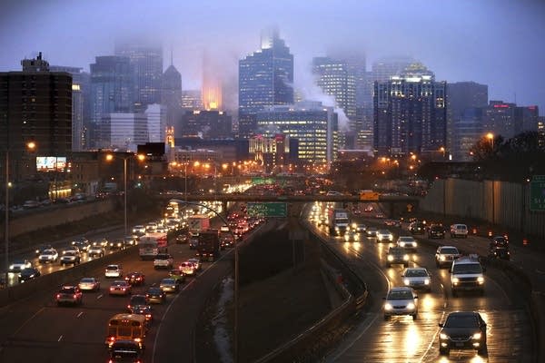 Traffic on I-35W in Minneapolis.