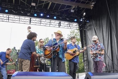 Peter Rowan with the Sam Grisman at the 2025 Blue Ox festival in Eau Claire, Wisconsin