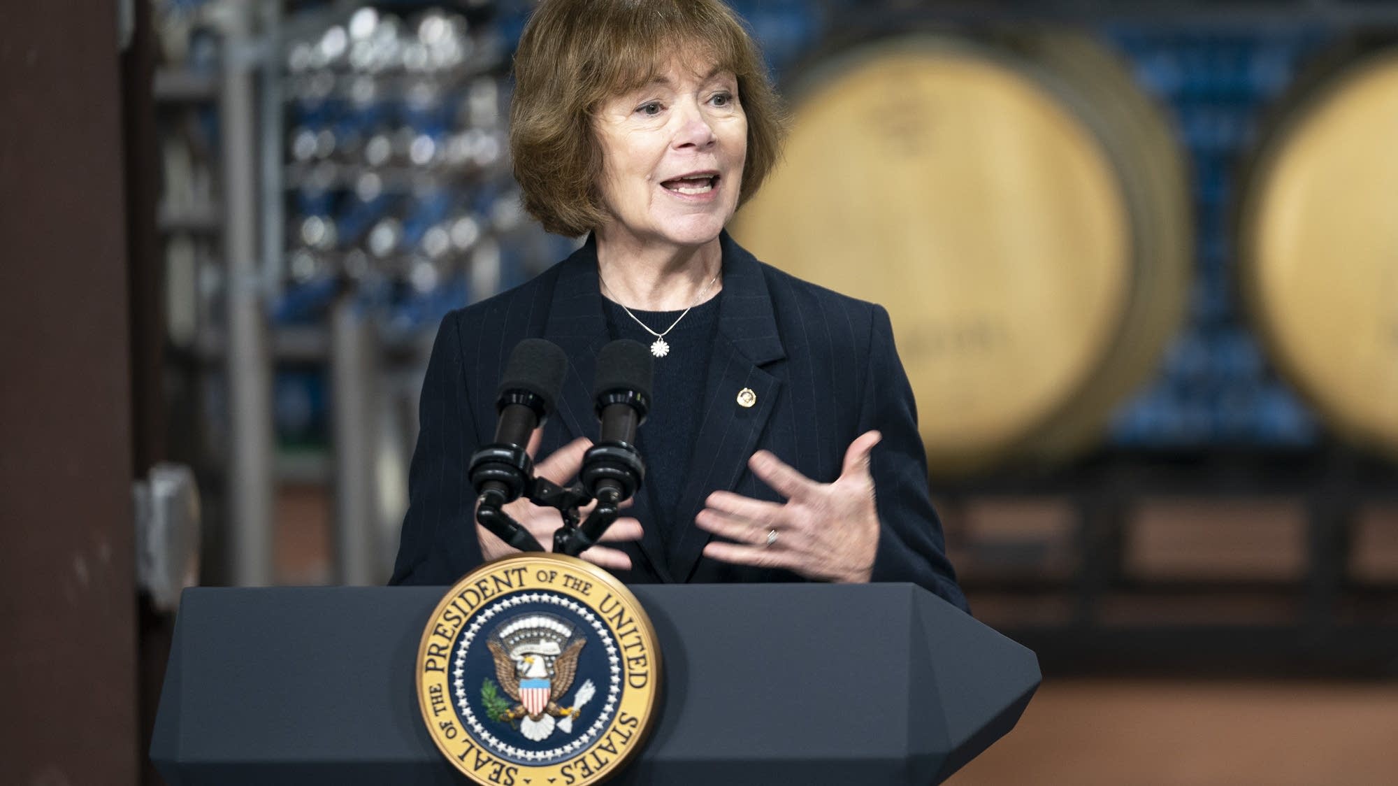 Sen. Tina Smith reacts to Gov. Tim Walz joining Democratic presidential