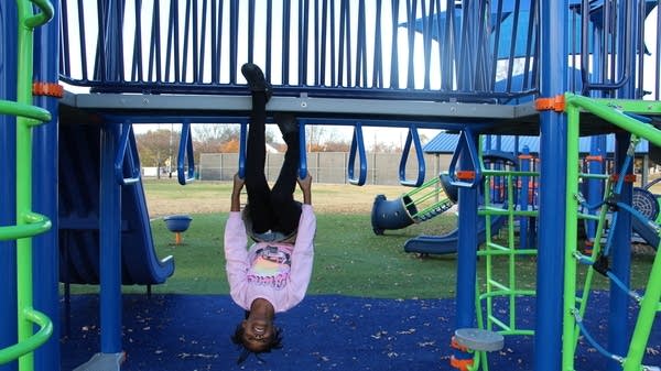 Ten-year-old Jalaysia Williams plays at McFerrin Park in Nashville, which was renovated through Nashville’s participatory budgeting process.