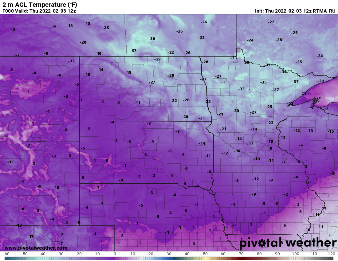 temps Thursday