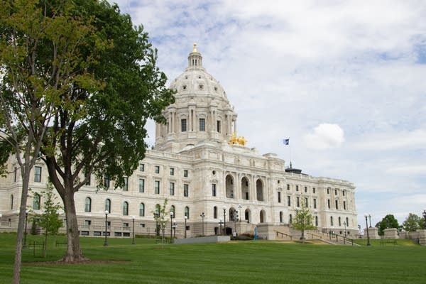The Minnesota State Capitol building during the spring