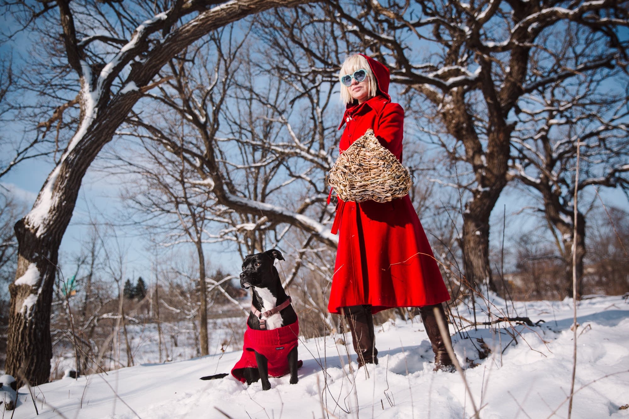 Katie Carrot and Jiggy stand for a portrait.