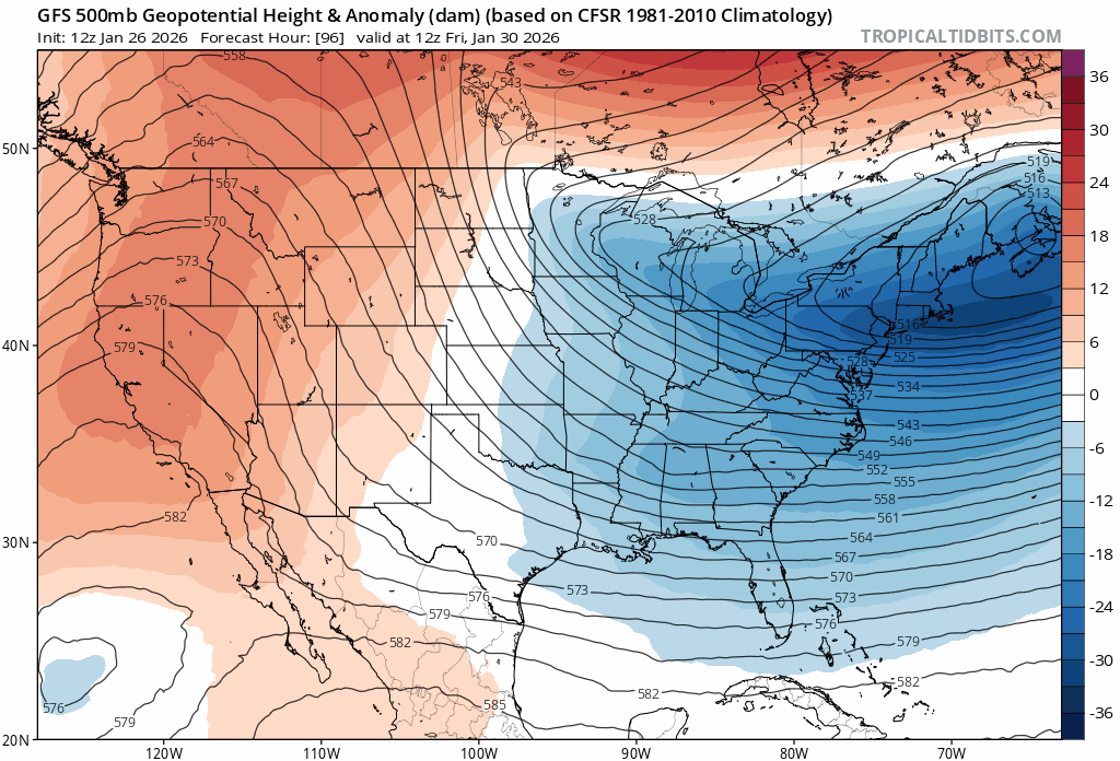 NOAA GFS upper air forecast