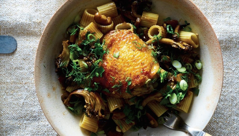 Chicken Thighs with Mushrooms & Riesling | The Splendid Table