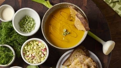 Silky Nantes Carrot Soup with Dill