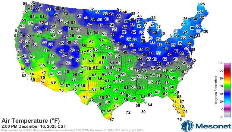 Temperatures Tuesday