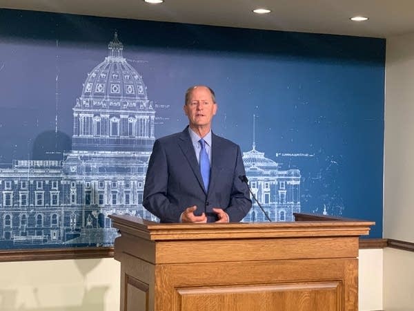 Paul Gazelka speaks at press conference