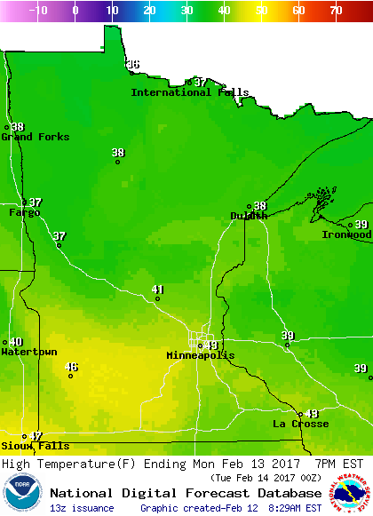 Above normal highs; 50s by Friday