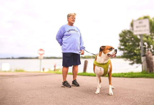 A woman and her dog