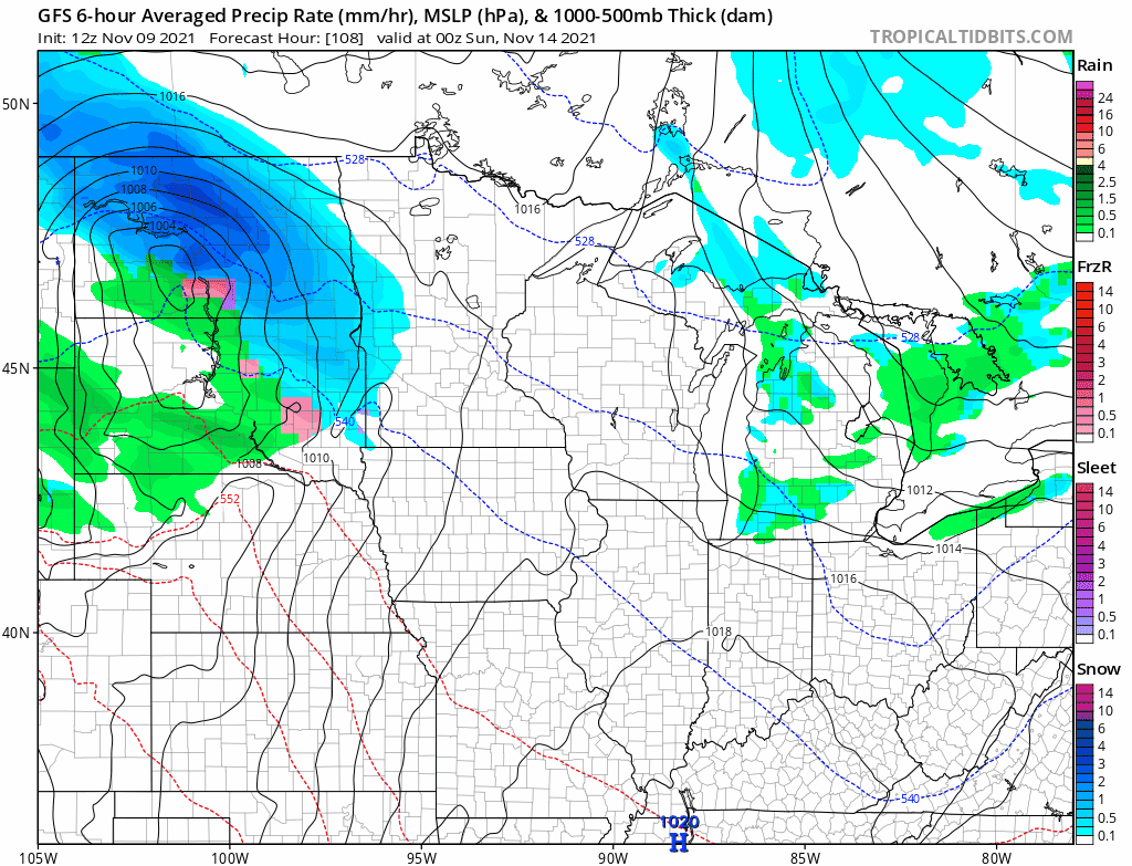 NOAA GFS model Saturday and Sunday