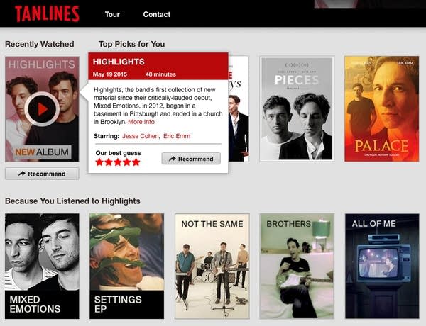 Today’s Music News: Tanlines parody Netflix with new website