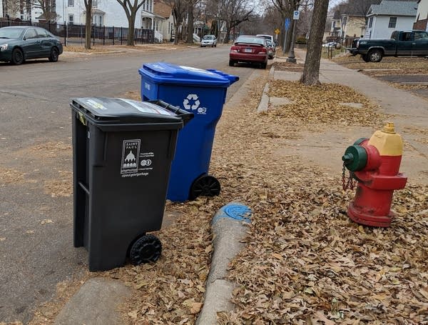 St. Paul trash and recycling carts.