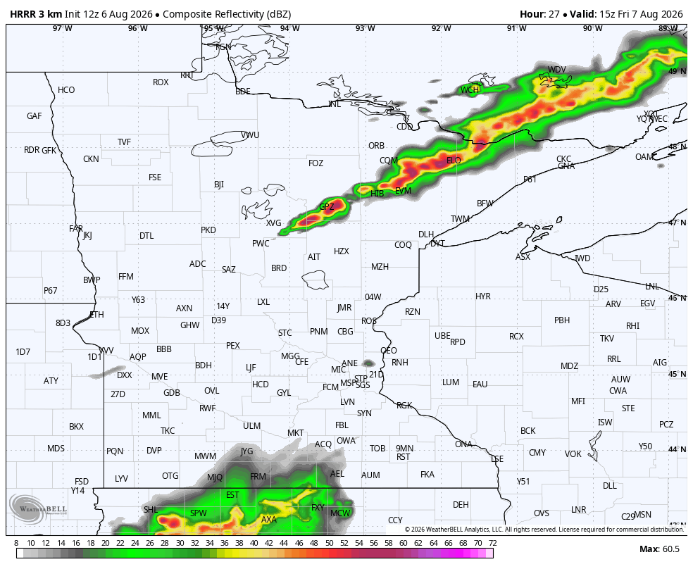 HRRR's Arrowhead rain