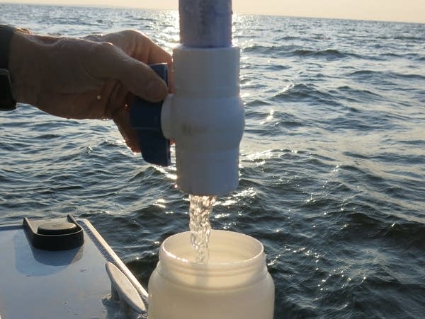 Water sample is taken from Red Lake. 