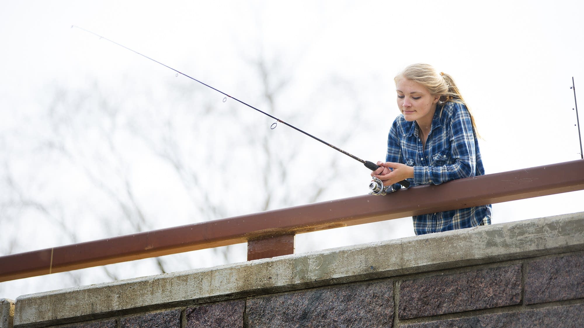 Hali Peterson waits for a nudge on her line