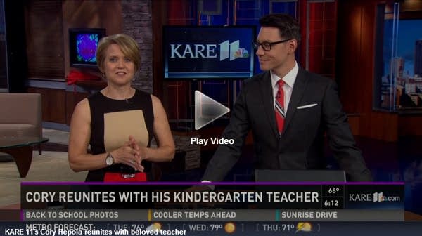 TV anchor reunited with kindergarten teacher