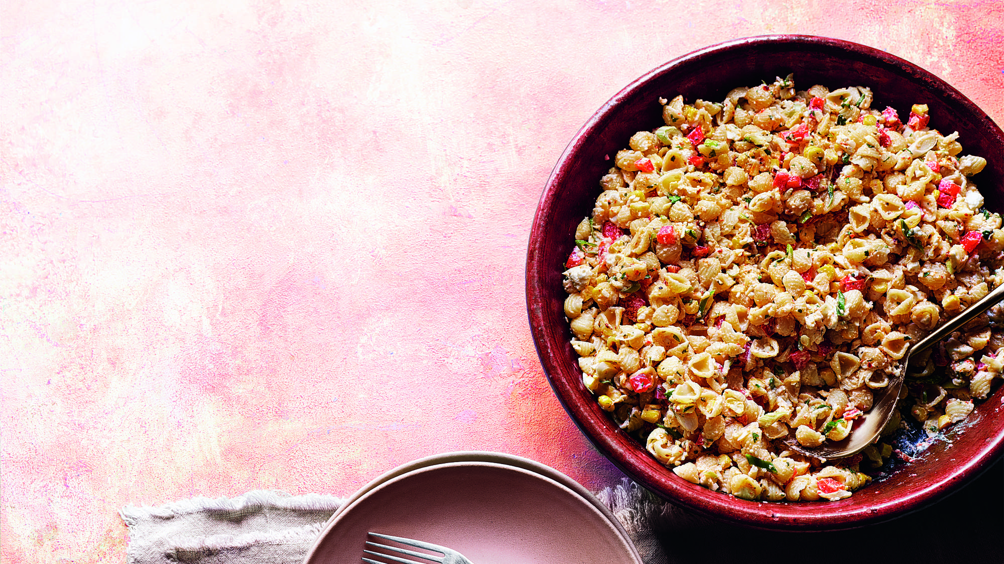 WNK_Sweet Corn and Feta pasta salad