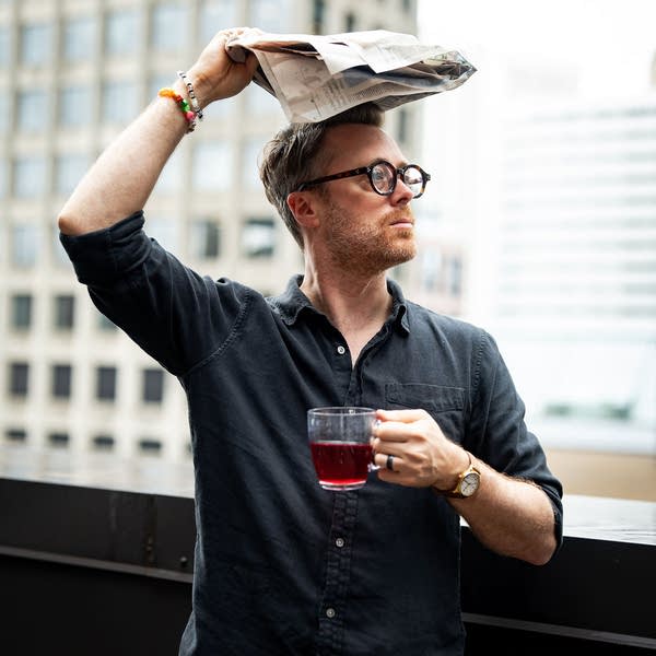 jeremy messersmith released his latest album, 'Fox/Coyote,' on April 1, 2026. He was photographed at Minnesota Public Radio on June 17, 2026.