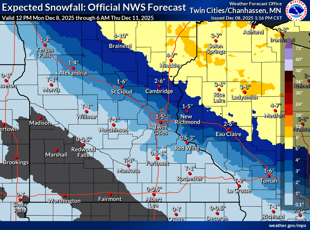 Snowfall projection