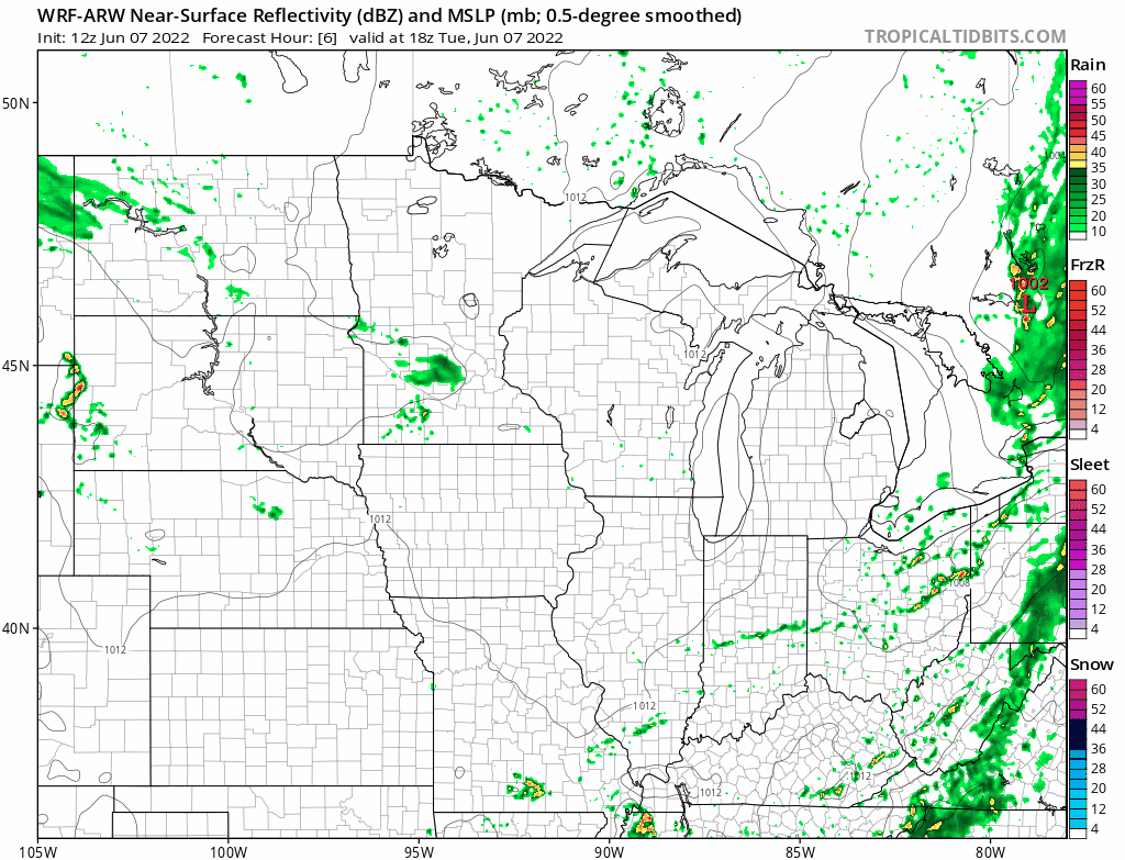 Scattered showers through this evening; then sunnier and warmer later this week