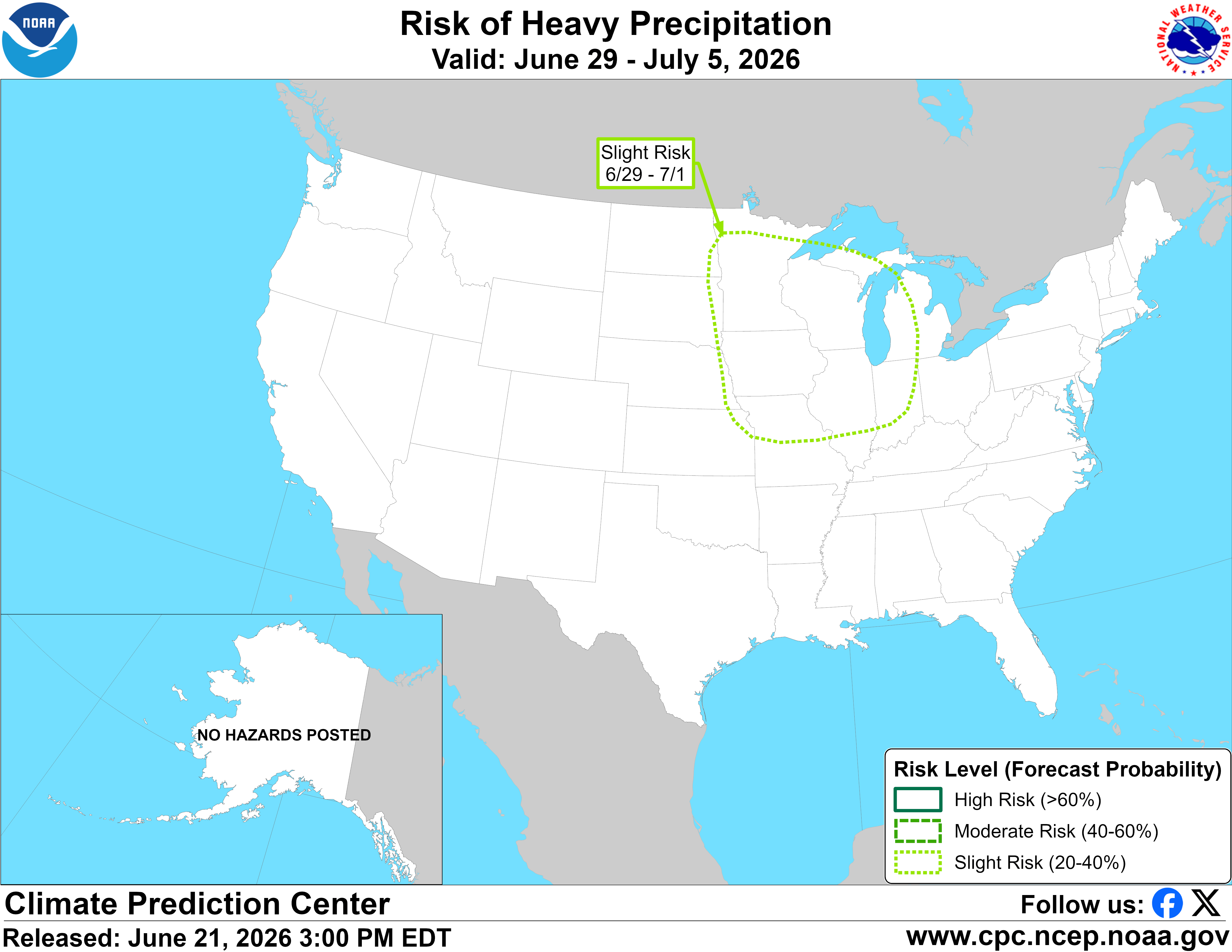 Risk for heavier rain earlier next week