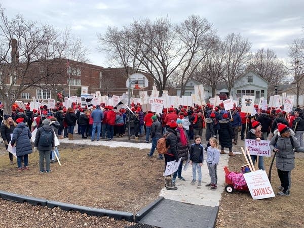 St. Paul educators rally on day of strike.