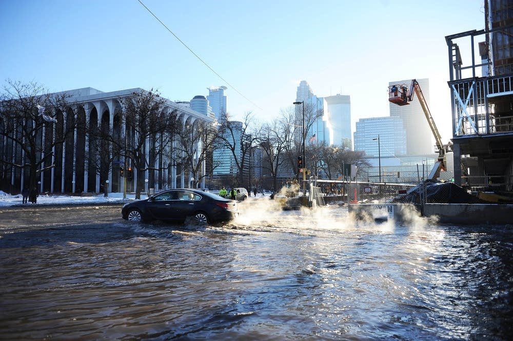 Car navigates high water